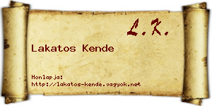 Lakatos Kende névjegykártya